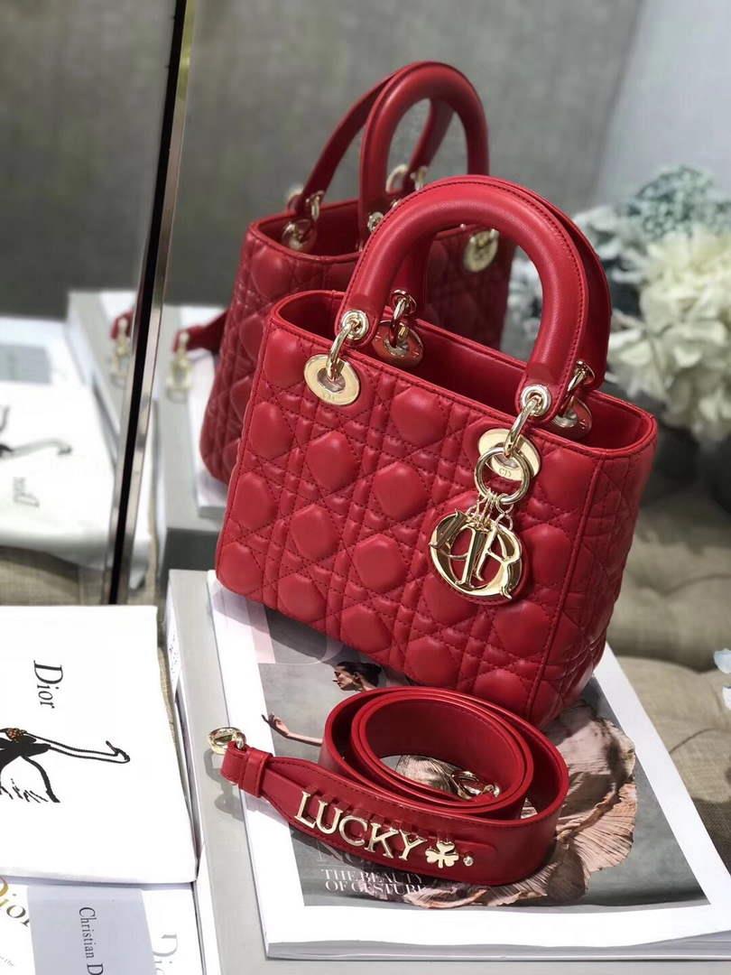 Dior M0538 Small Lady My ABCDior Bag Lambskin Red