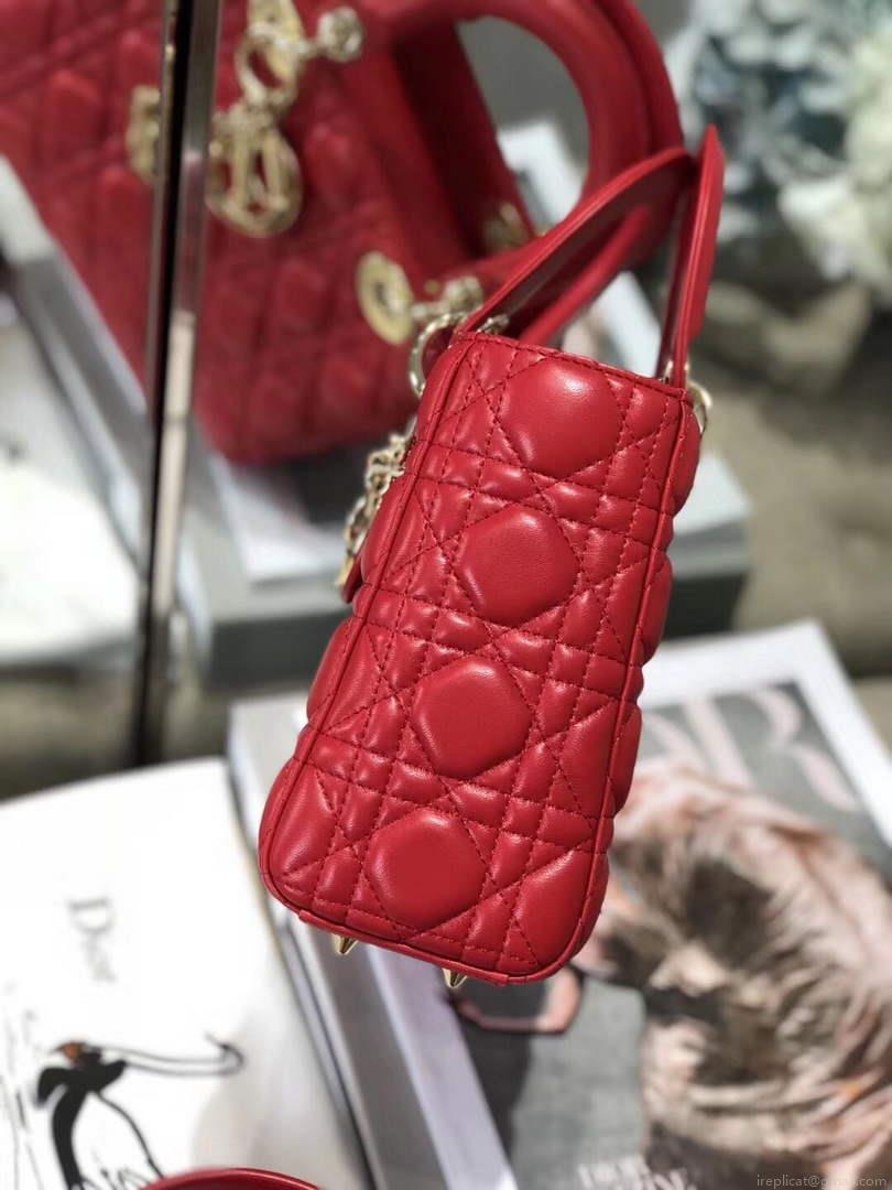 Dior M0538 Small Lady My ABCDior Bag Lambskin Red