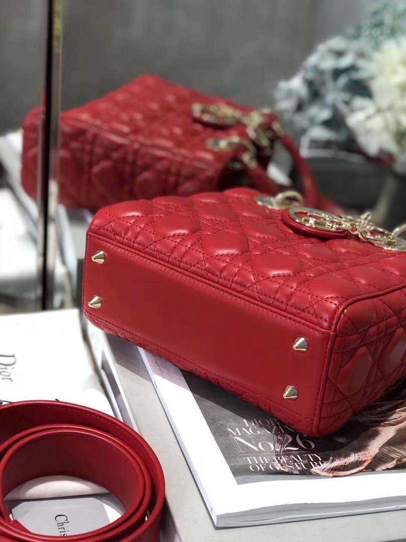 Dior M0538 Small Lady My ABCDior Bag Lambskin Red
