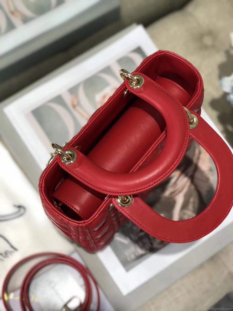 Dior M0538 Small Lady My ABCDior Bag Lambskin Red