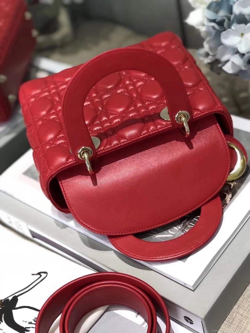 Dior M0538 Small Lady My ABCDior Bag Lambskin Red