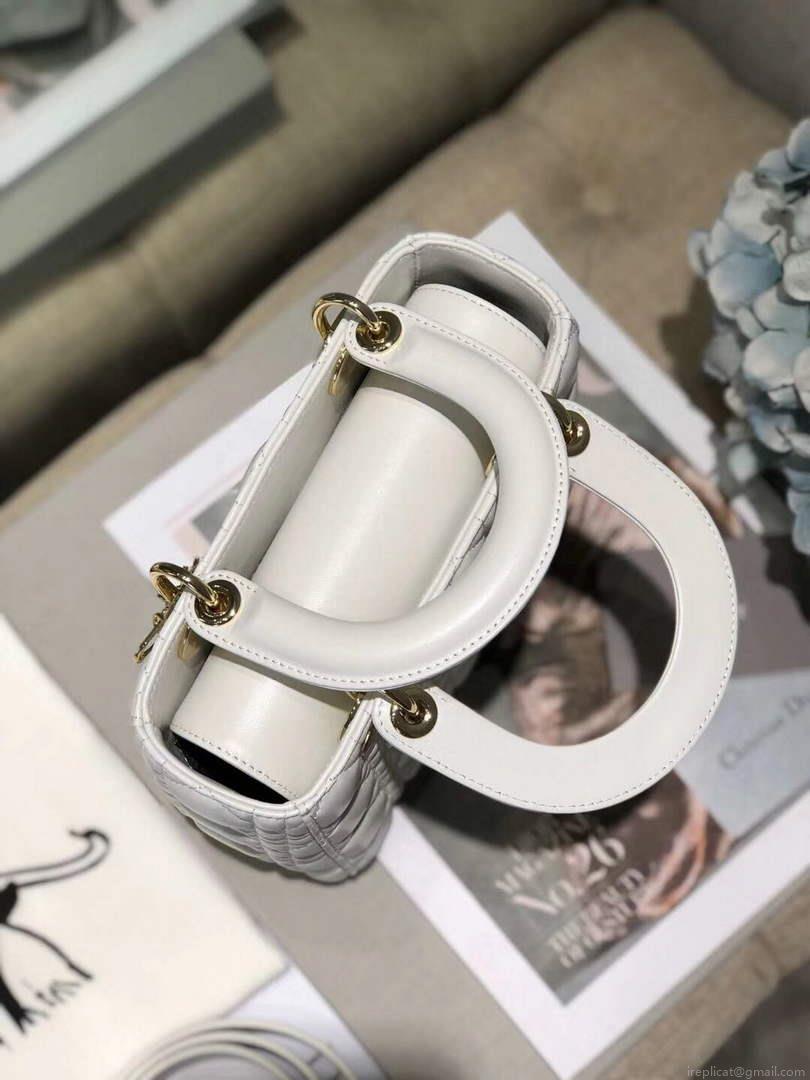 Dior Small Lady My ABCDior Bag Lambskin M0538 White