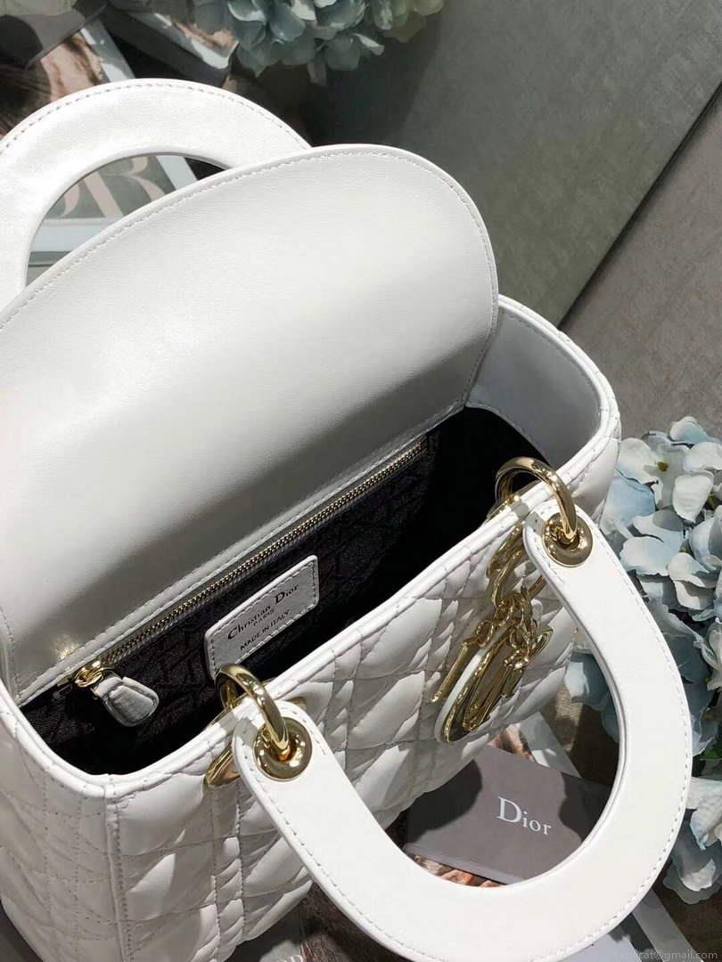 Dior Small Lady My ABCDior Bag Lambskin M0538 White