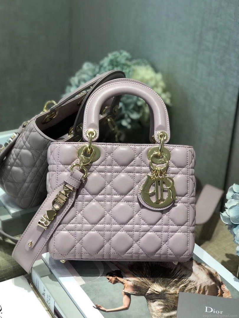 Dior Small Lady My ABCDior Bag Lambskin M0538 Light Purple