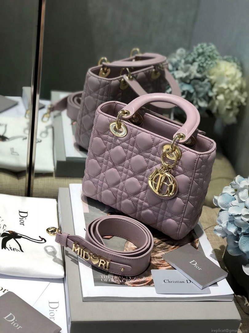 Dior Small Lady My ABCDior Bag Lambskin M0538 Light Purple