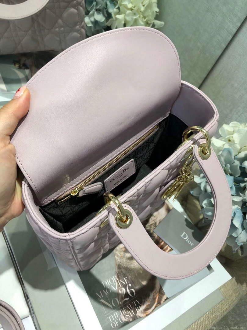 Dior Small Lady My ABCDior Bag Lambskin M0538 Light Purple