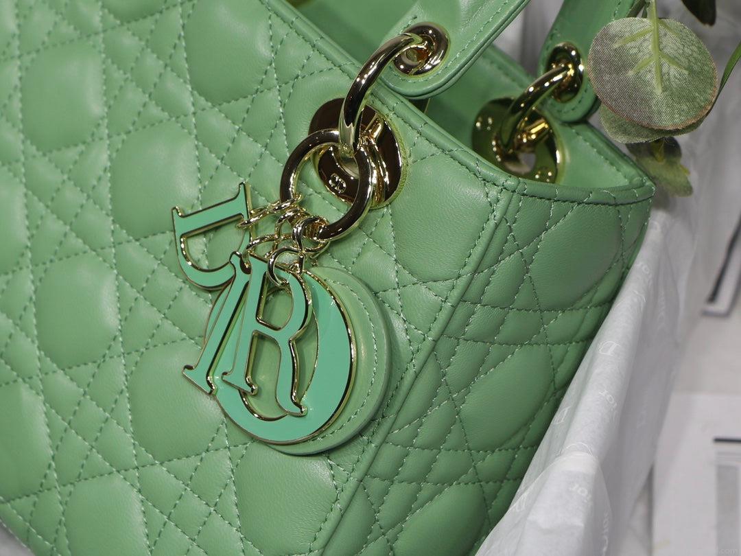 Dior Small Lady My ABCDior Bag Lambskin M0538 logo green