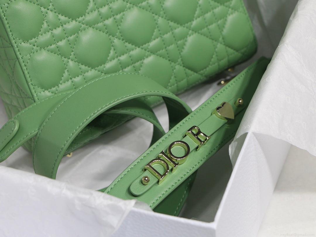 Dior Small Lady My ABCDior Bag Lambskin M0538 logo green