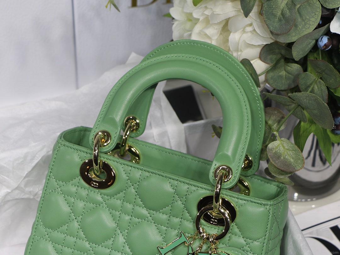 Dior Small Lady My ABCDior Bag Lambskin M0538 logo green