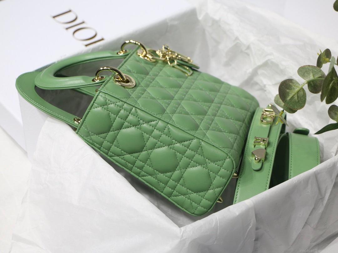 Dior Small Lady My ABCDior Bag Lambskin M0538 logo green