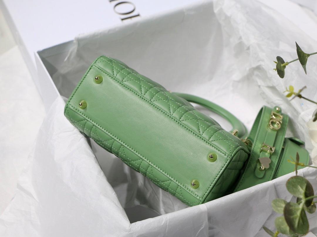 Dior Small Lady My ABCDior Bag Lambskin M0538 logo green