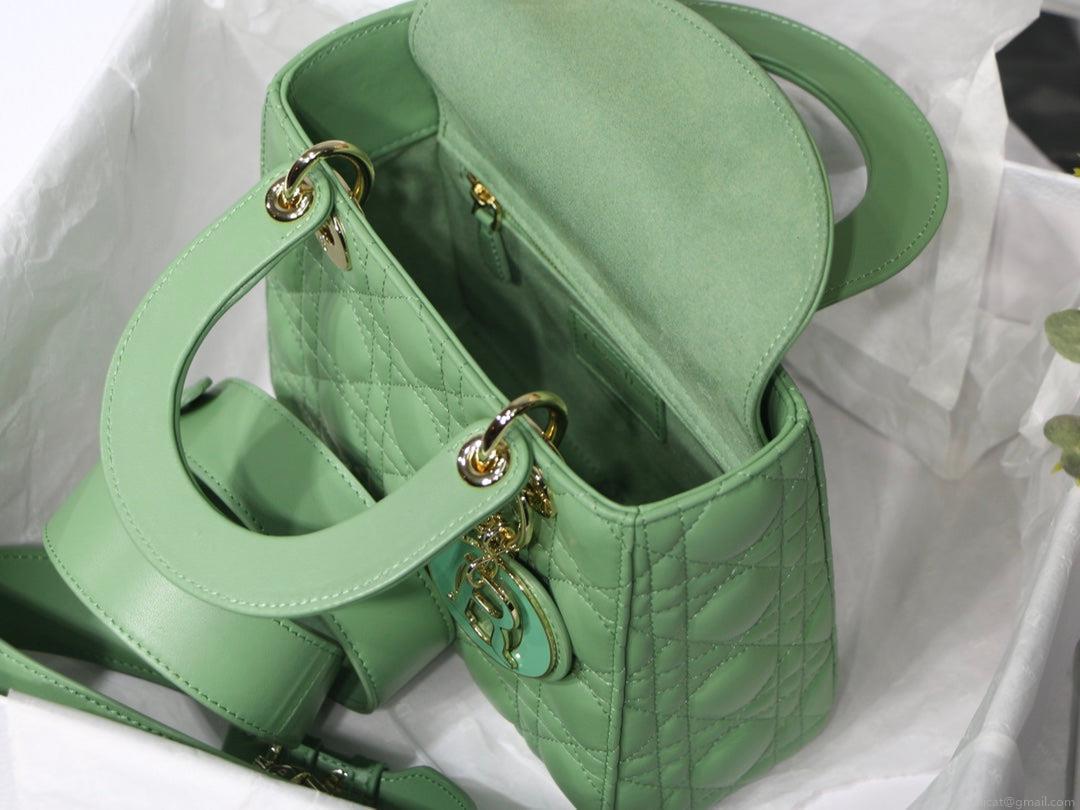Dior Small Lady My ABCDior Bag Lambskin M0538 logo green
