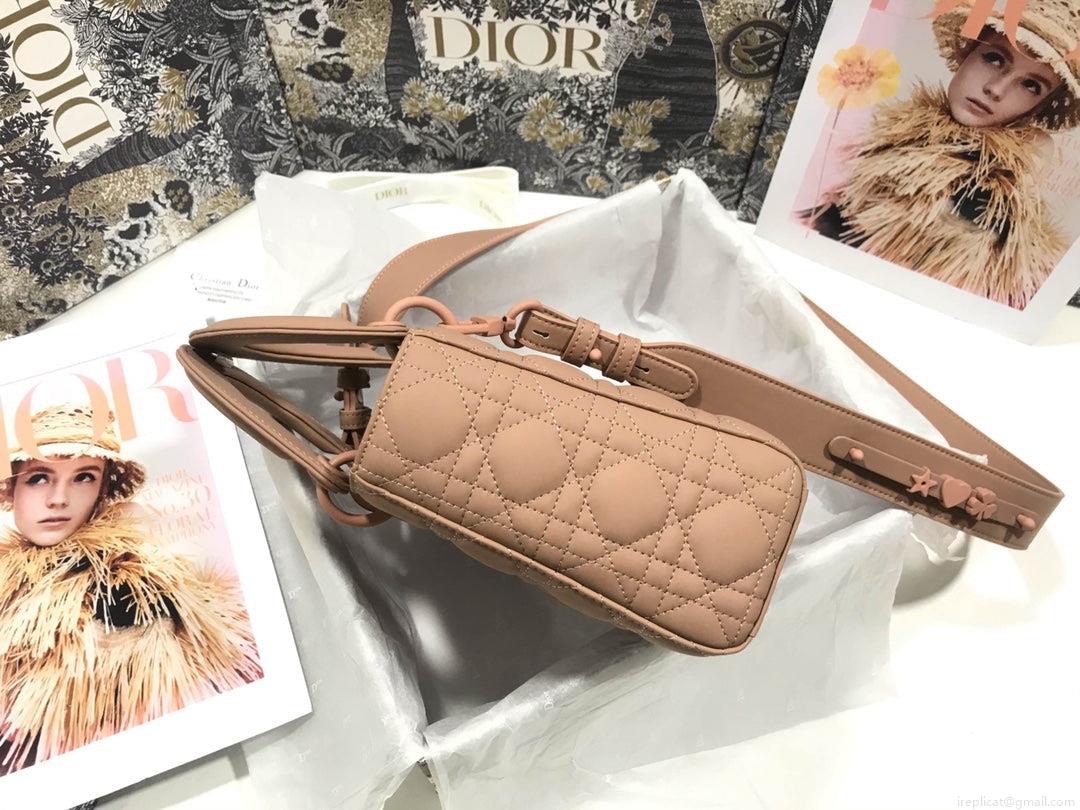 Dior Small Lady My ABCDior Bag Lambskin M0538 logo pink