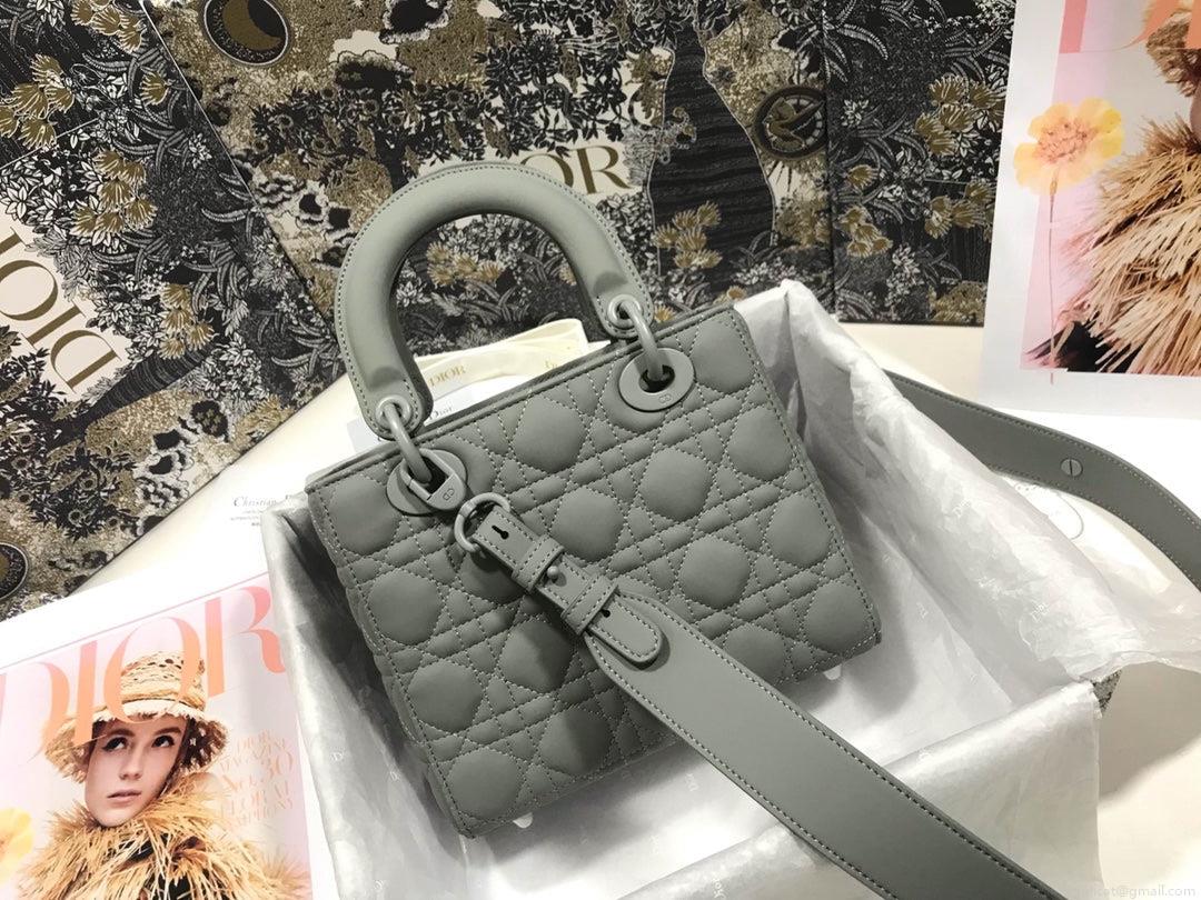 Dior Small Lady My ABCDior Bag Lambskin M0538 logo gray