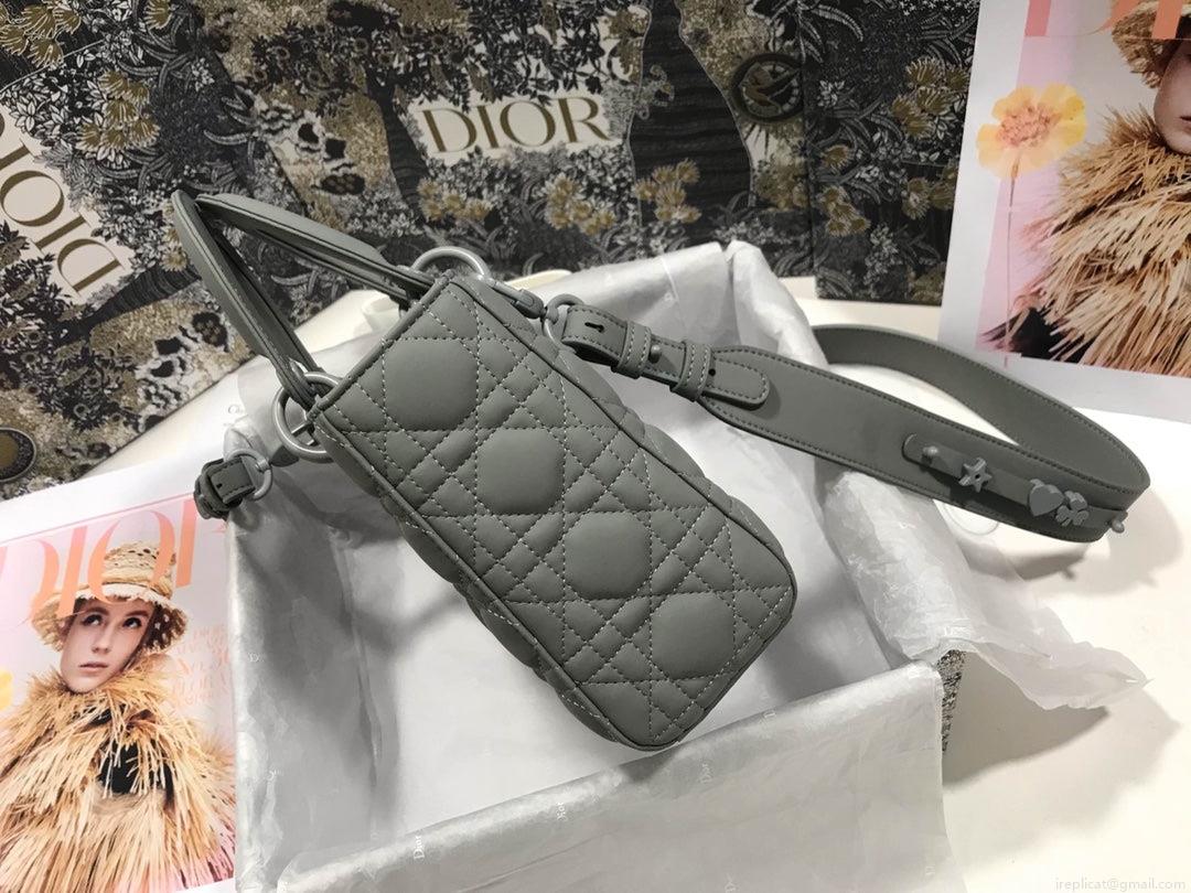 Dior Small Lady My ABCDior Bag Lambskin M0538 logo gray