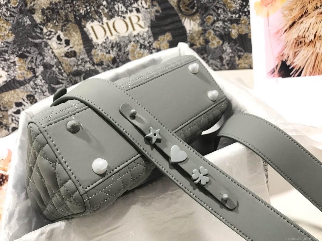 Dior Small Lady My ABCDior Bag Lambskin M0538 logo gray