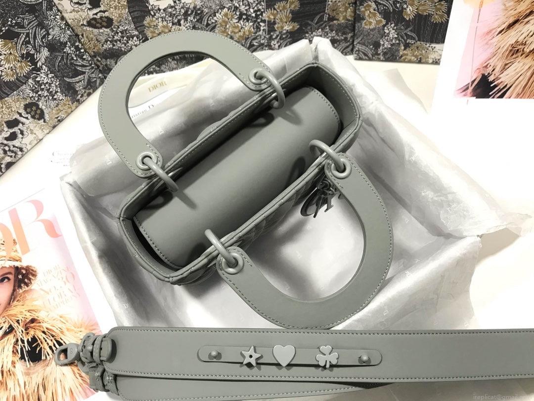 Dior Small Lady My ABCDior Bag Lambskin M0538 logo gray