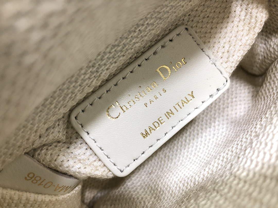 Dior S0856 Micro Lady Dior Bag Square Embroidery Set with White Multicolor Strass