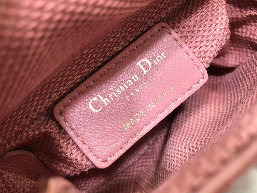 Dior S0856 Micro Lady Dior Bag Square Embroidery Set with Pink Multicolor Strass
