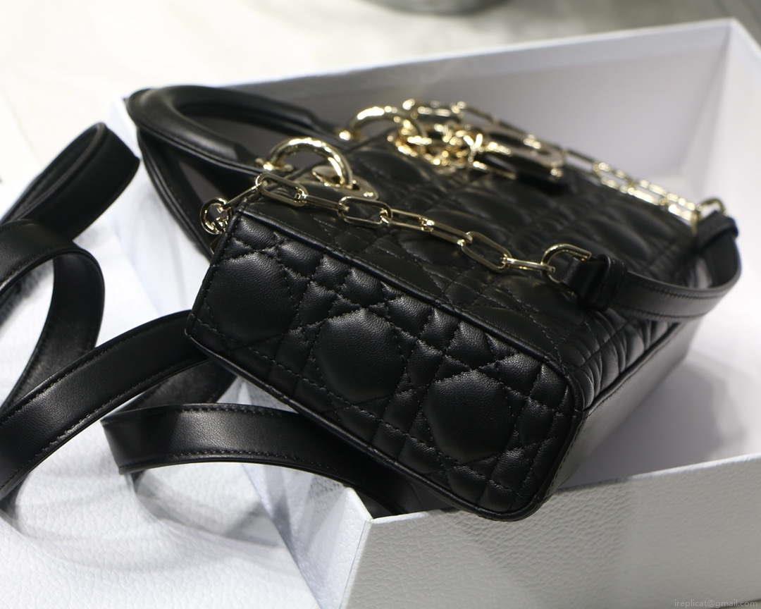 Dior M0540 Medium Lady D-Joy Bag Black Cannage Lambskin With Heart Motif