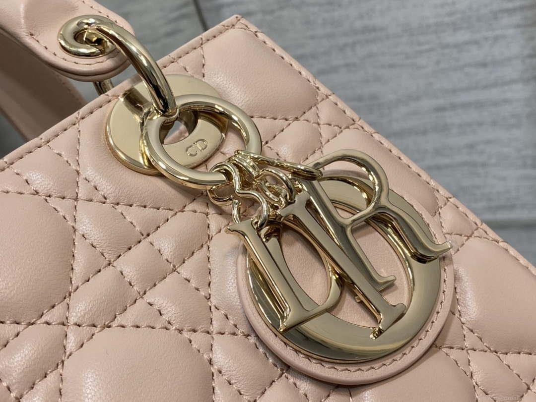 Dior M0538 Small Lady My ABCDior Bag Light pink Cannage Lambskin