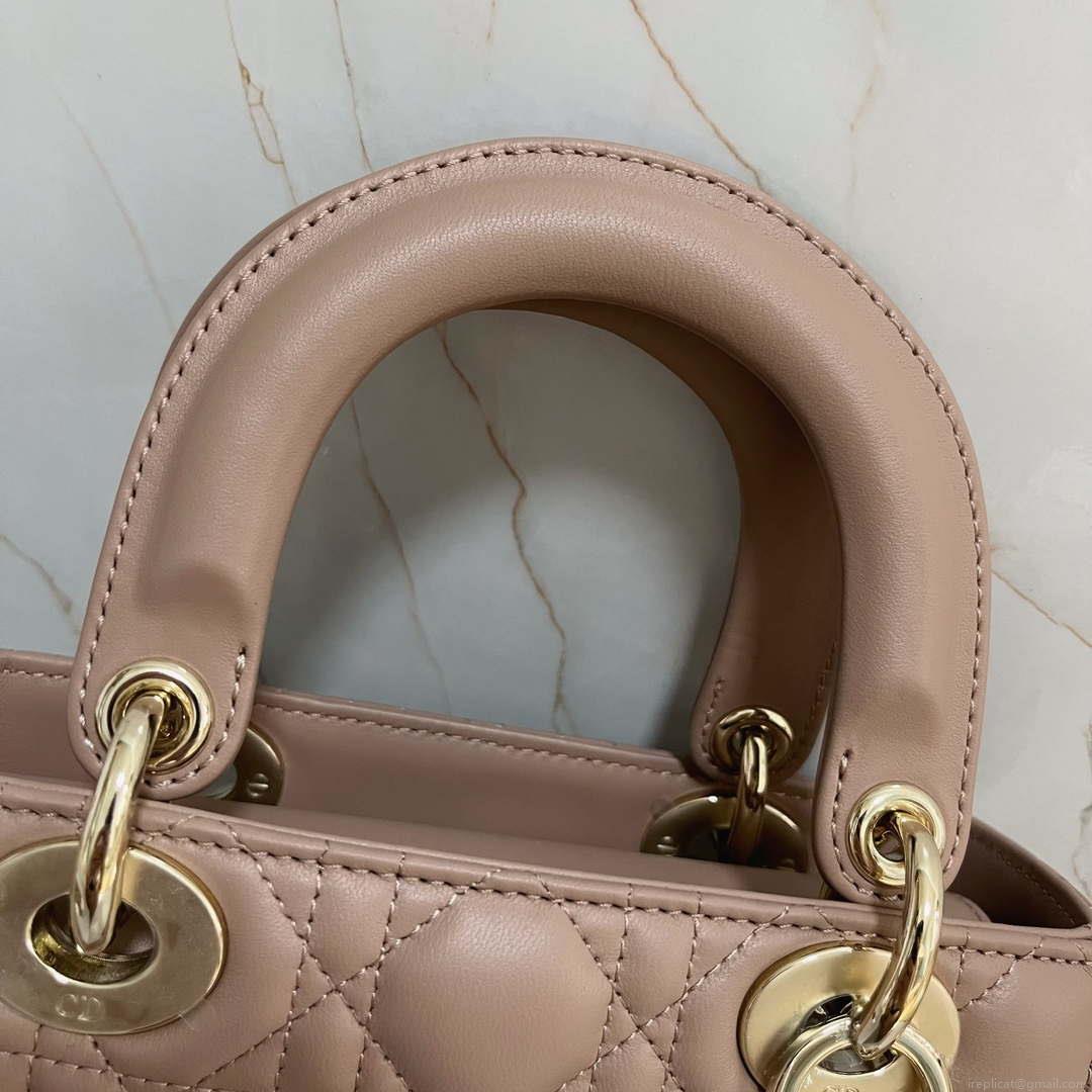 Dior M0538 Small Lady My ABCDior Bag Warm Taupe Cannage Lambskin