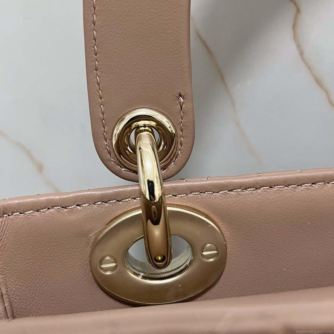 Dior M0538 Small Lady My ABCDior Bag Warm Taupe Cannage Lambskin
