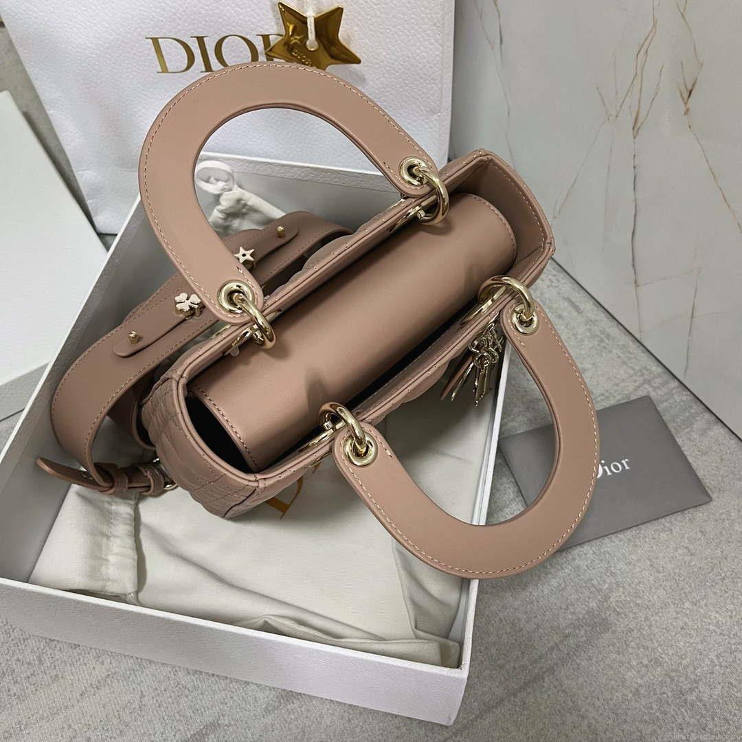 Dior M0538 Small Lady My ABCDior Bag Warm Taupe Cannage Lambskin