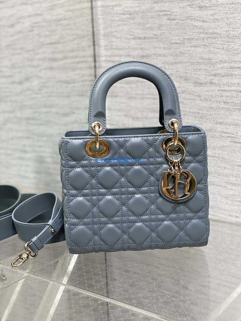 Dior M0538 Small Lady My ABCDior Bag haze blue Cannage Lambskin