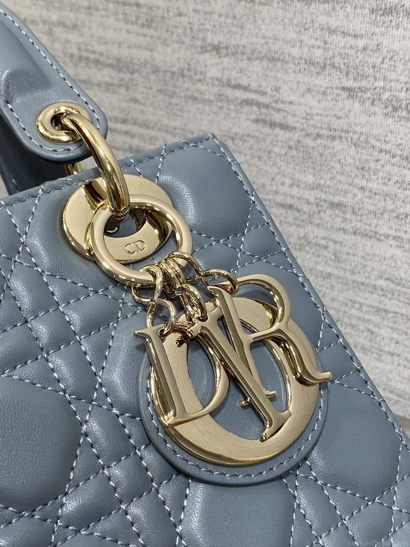 Dior M0538 Small Lady My ABCDior Bag haze blue Cannage Lambskin