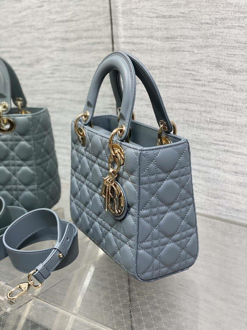 Dior M0538 Small Lady My ABCDior Bag haze blue Cannage Lambskin