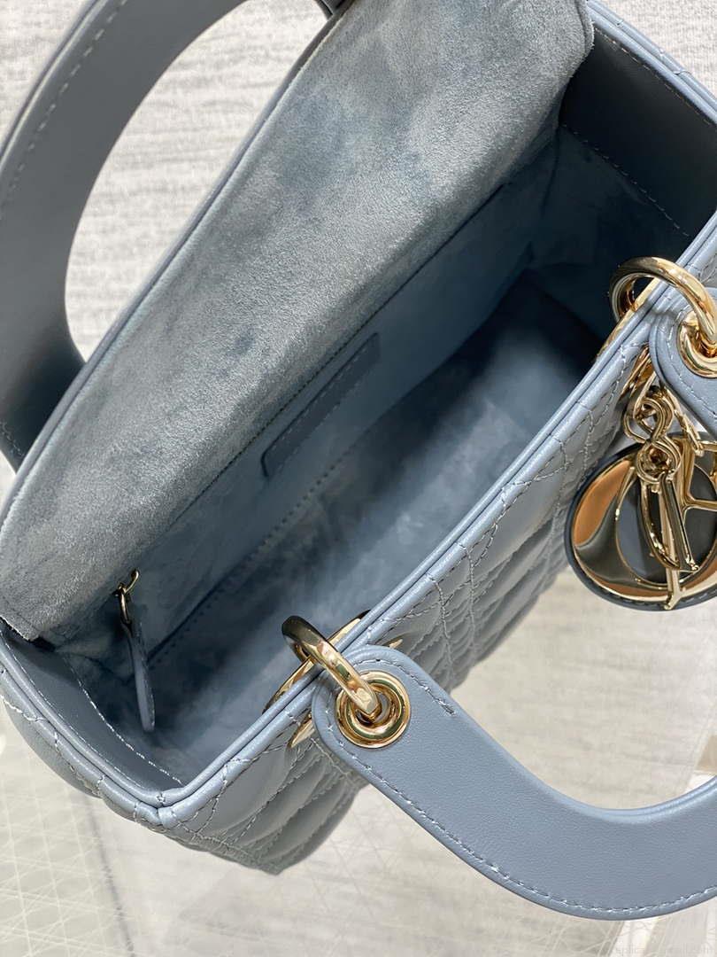 Dior M0538 Small Lady My ABCDior Bag haze blue Cannage Lambskin