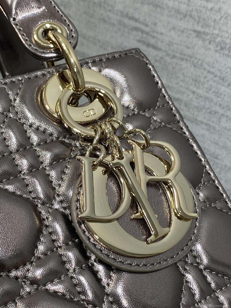 Dior M0538 Small Lady My ABCDior Bag Metallic Copper-Tone Cannage Calfskin