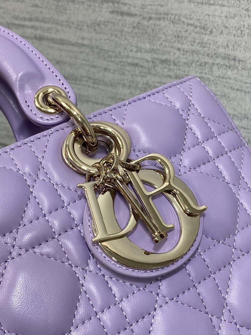 Dior M0540 Medium Lady D-Joy Bag Purple Cannage Lambskin