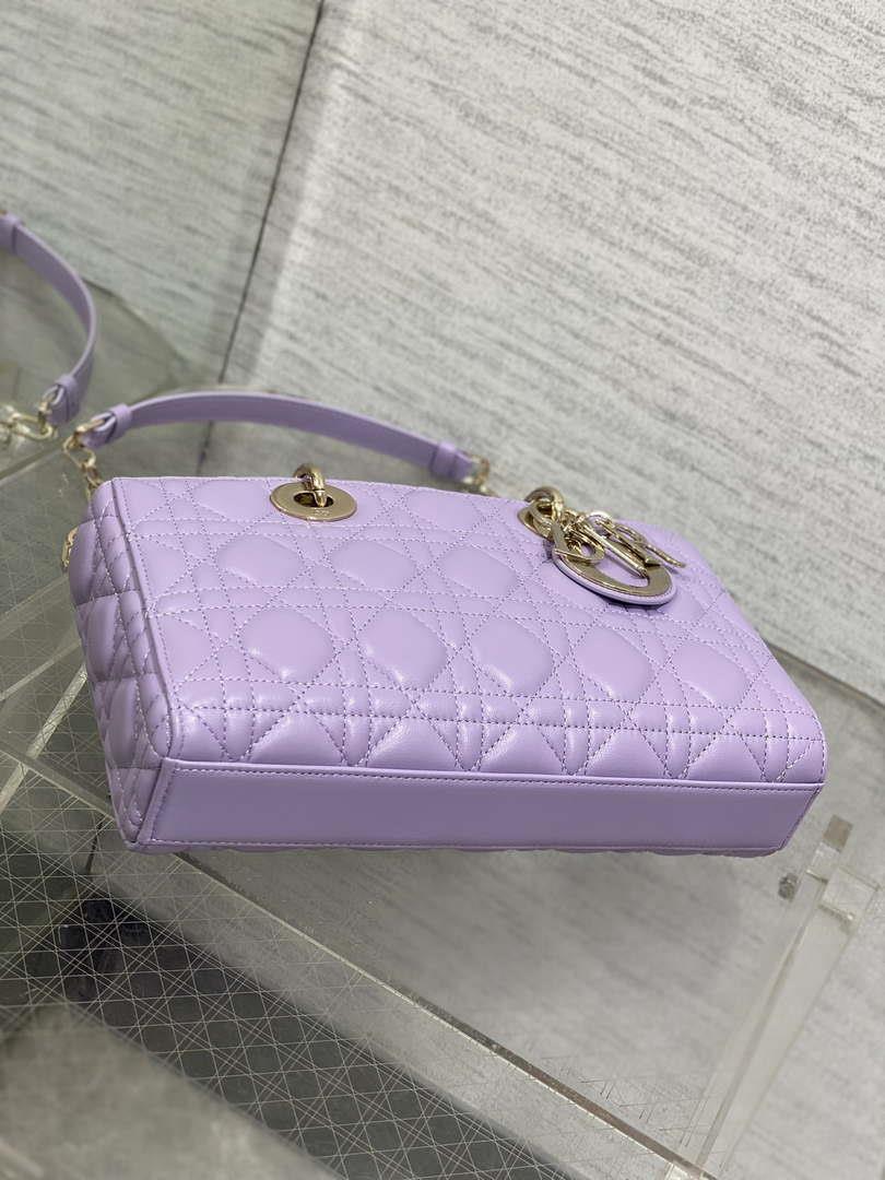 Dior M0540 Medium Lady D-Joy Bag Purple Cannage Lambskin