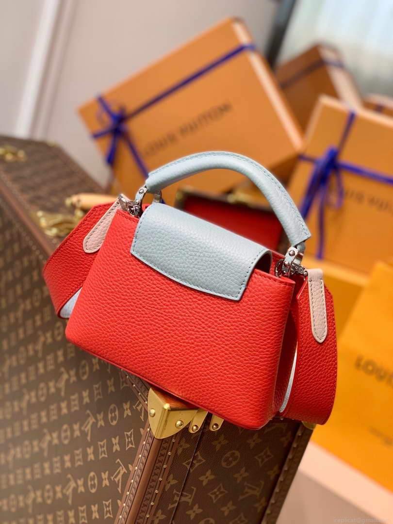 LV M57520 Louis Vuitton Capucines Mini M57521 Bag Red Blue