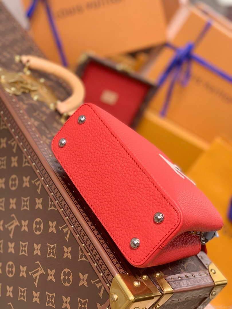 LV M57520 Louis Vuitton Capucines Mini M57521 Bag Red Blue