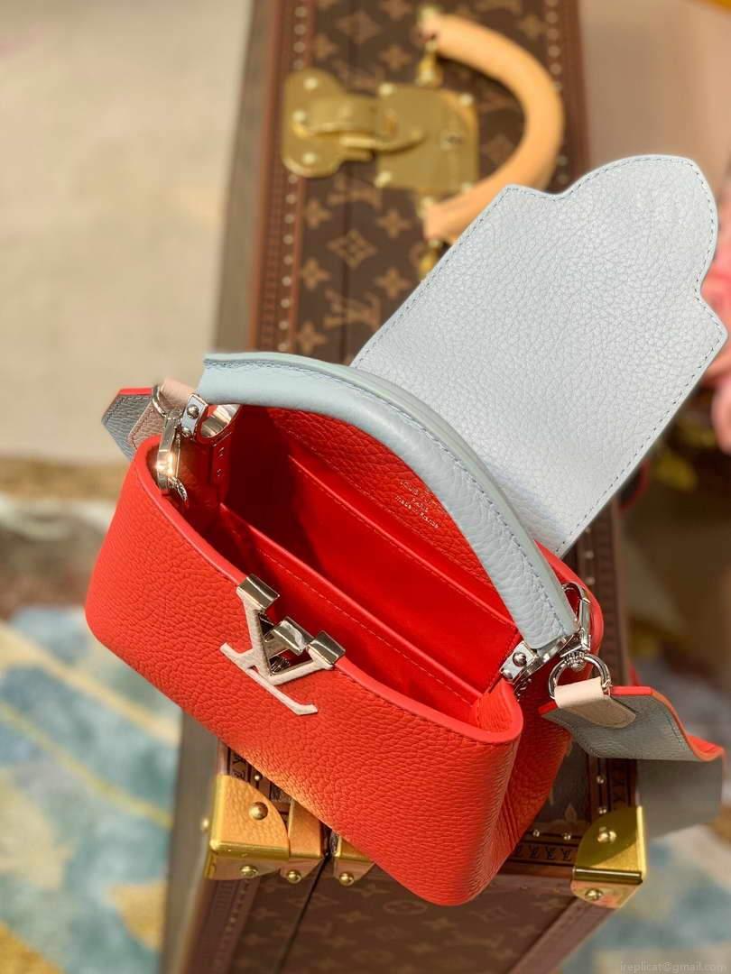 LV M57520 Louis Vuitton Capucines Mini M57521 Bag Red Blue