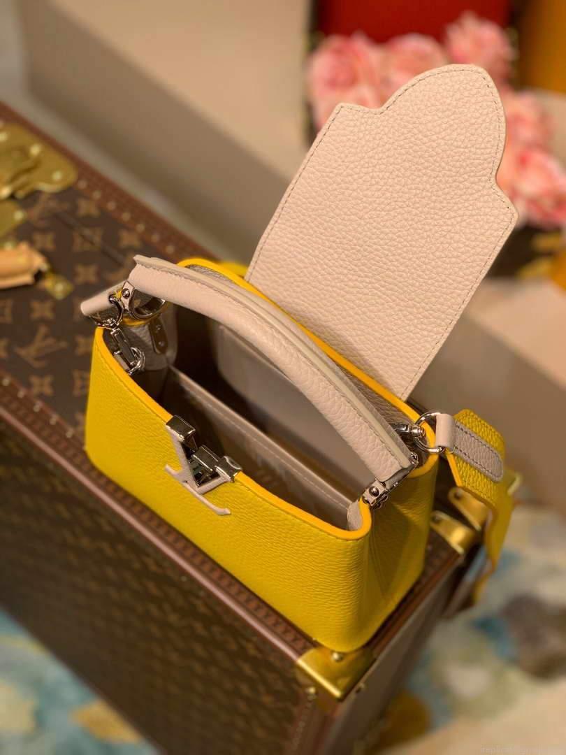 LV M57521 Louis Vuitton Capucines Mini M57520 Bag Yellow Beige
