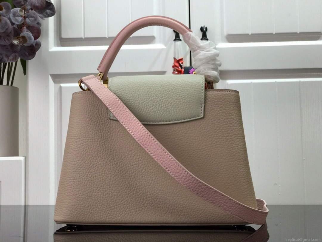 LV N98387 Louis Vuitton Capucines BB Handbag Gray Pink
