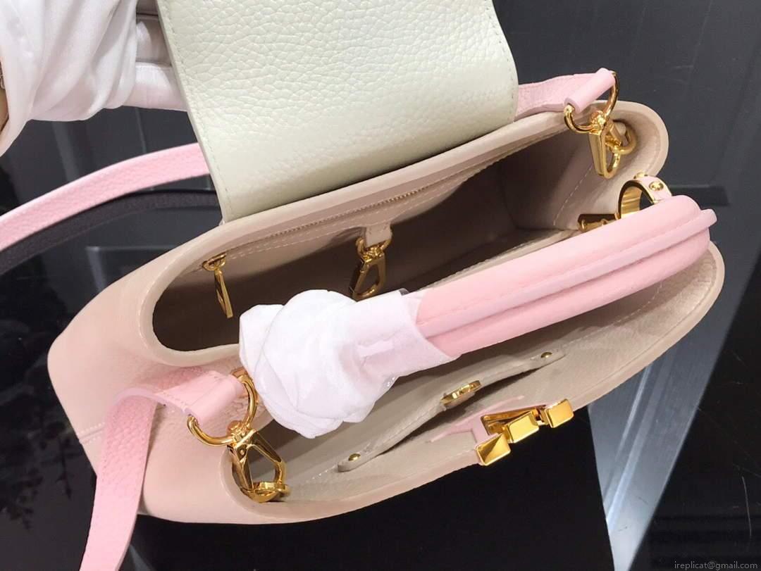 LV N98387 Louis Vuitton Capucines BB Handbag Gray Pink