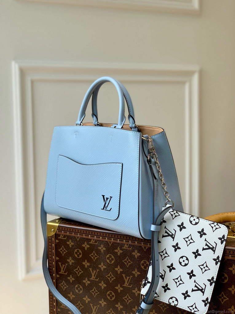 LV M59953 Louis Vuitton Marelle Tote MM Blue