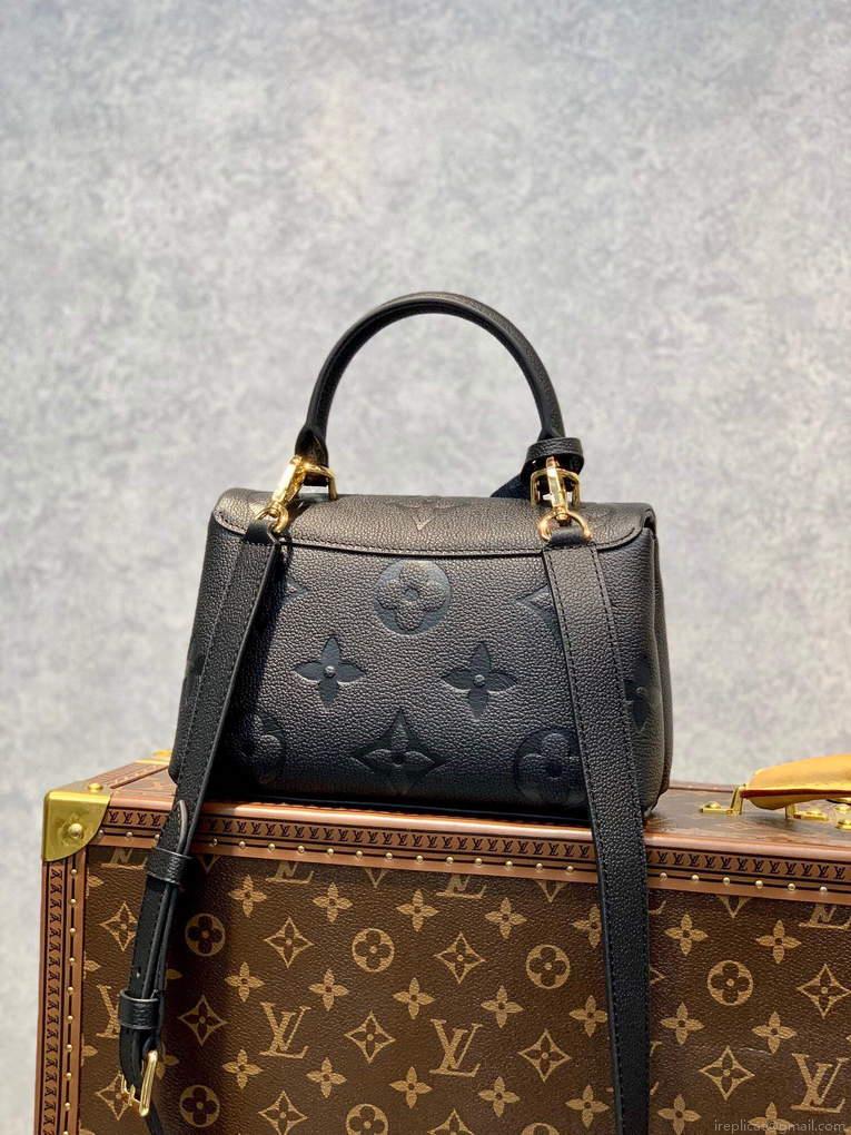 LV M46008 Louis Vuitton Madeleine BB Monogram Empreinte Leather Black