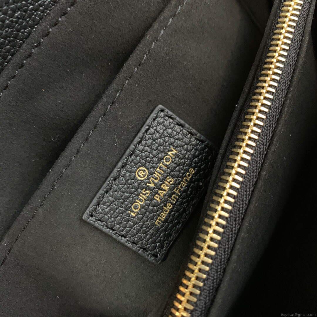 LV M46008 Louis Vuitton Madeleine BB Monogram Empreinte Leather Black