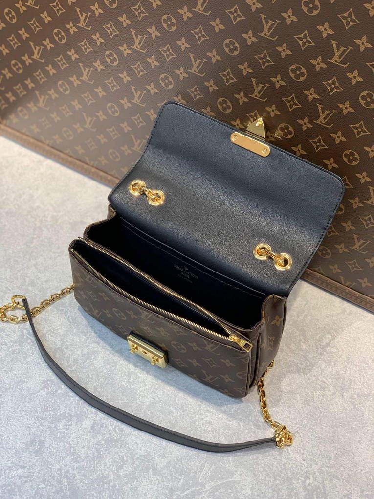 LV M46126 Louis Vuitton Marceau Monogram Handbag Black