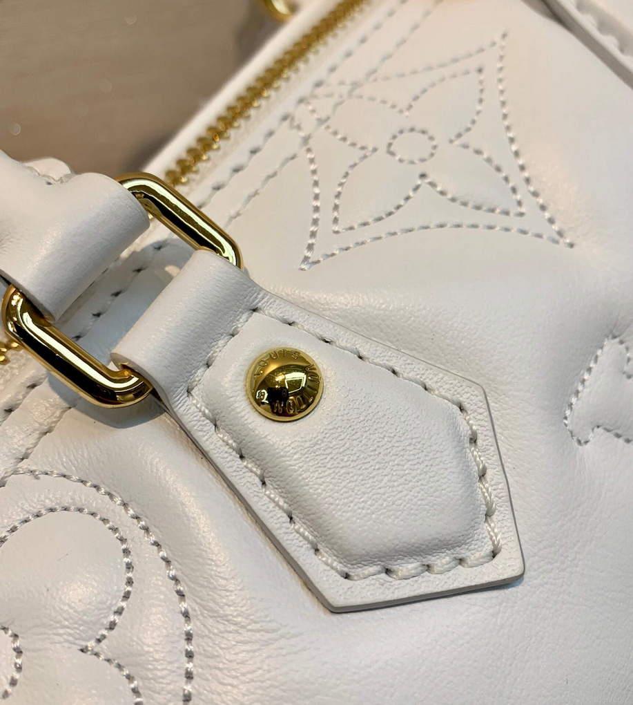LV M59827 Louis Vuitton Papillon BB Handbag Snow White