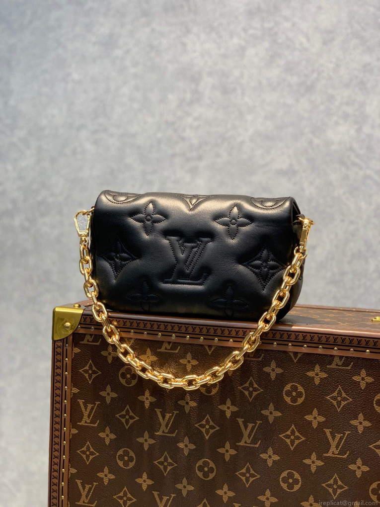 LV M81398 Louis Vuitton Wallet On Strap Bubblegram Black