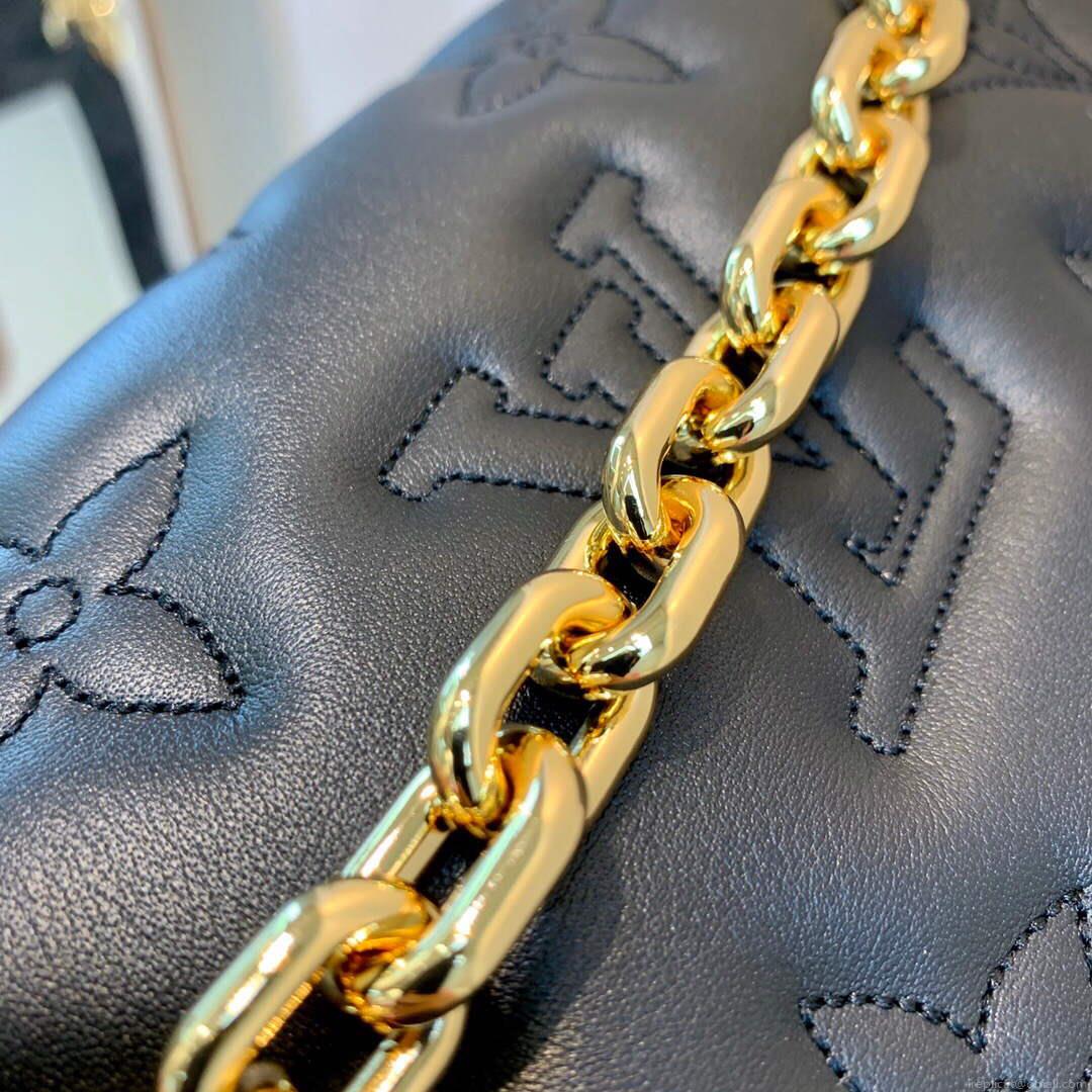 LV M81398 Louis Vuitton Wallet On Strap Bubblegram Black