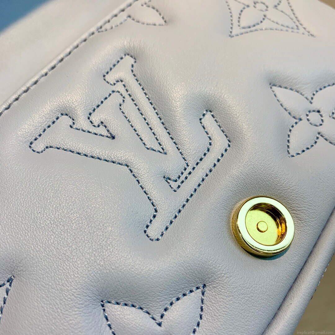 LV M81399 Louis Vuitton Wallet On Strap Bubblegram Glacier Blue