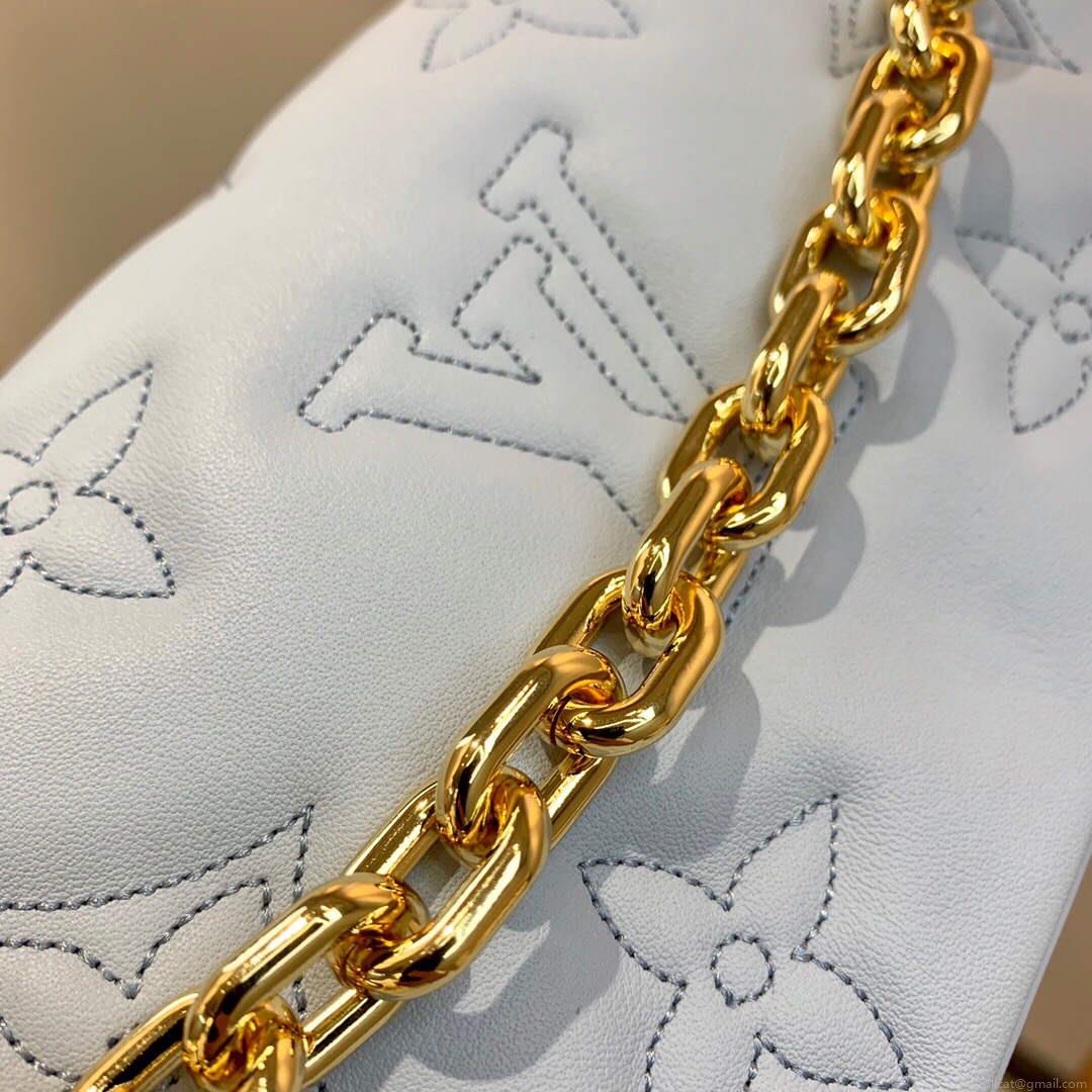 LV M81399 Louis Vuitton Wallet On Strap Bubblegram Glacier Blue